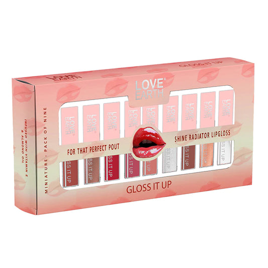 LOVE EARTH LIP GLOSS PACK OF 9